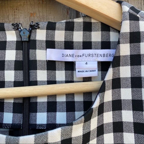 Diane von furstenberg Mallorie gingham peplum top size 4 - Picture 7 of 10